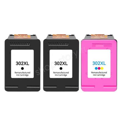 Ink Cartridges - SHOP-STORY - HP 302 XL - Pack of 3 - Black and Tricolor - Compatible HP
