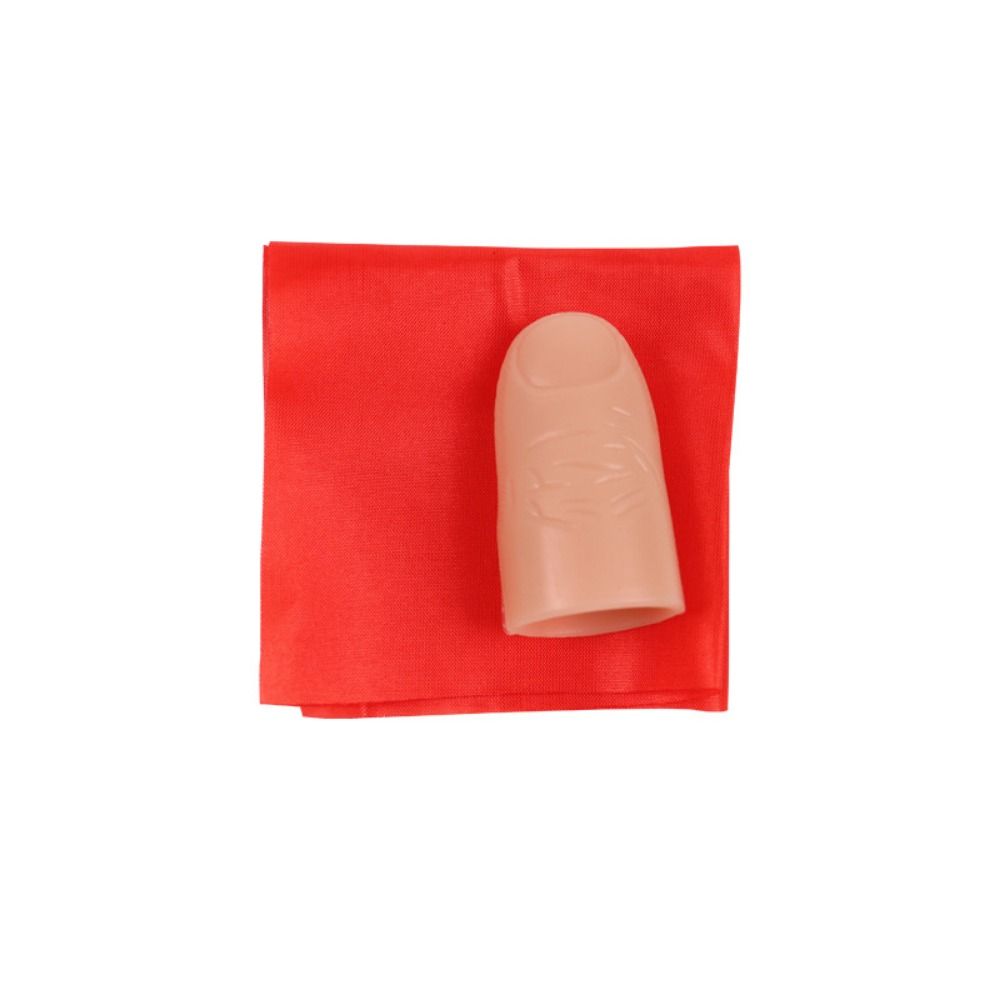 5Pcs Red Silk Magic Prop Fake Finger Finger Magic Trick Prop Fake Thumb Tip Close Up Magic