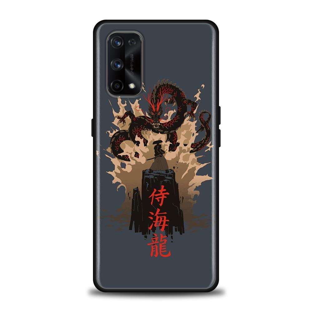 Japanese Style Art Samurai Phone Case For Oppo Realme 8i 8 9 7 6 5 Pro 9i 7i 5i 6i XT 5G Cases Soft Cover Realme 8Pro 8i