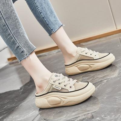 Schuhe für Damen 2024 Heißer Verkauf Geschlossene Zehen Damen Hausschuhe Mode Flache Lässige Hausschuhe Damen Neu Runde Zehenpartie Plateau-Hausschuhe