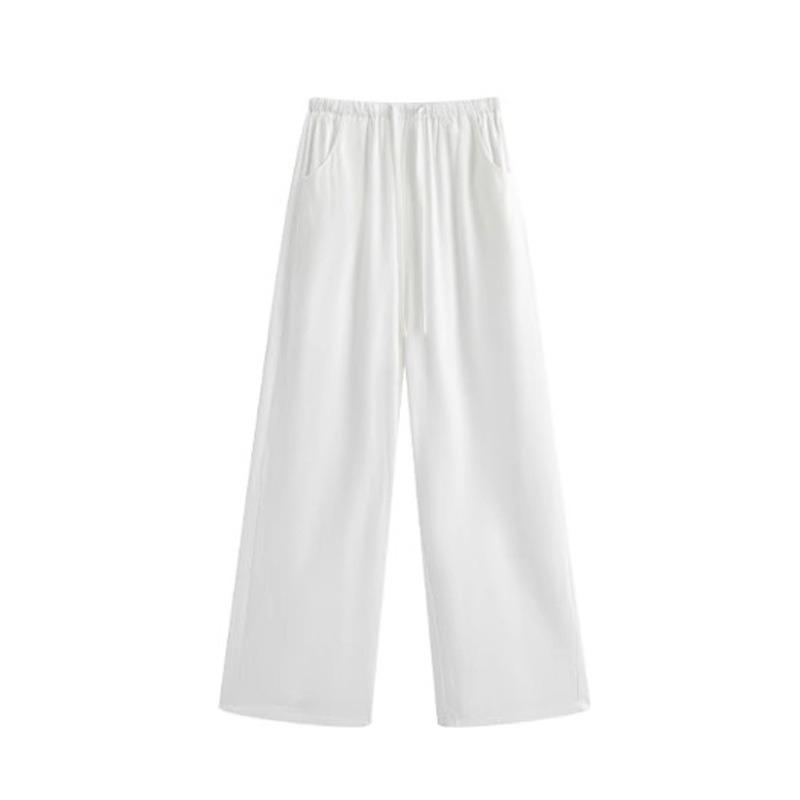 Tencel linen wide-leg pants women's summer thin new ice silk loose straight casual lazy mopping pants