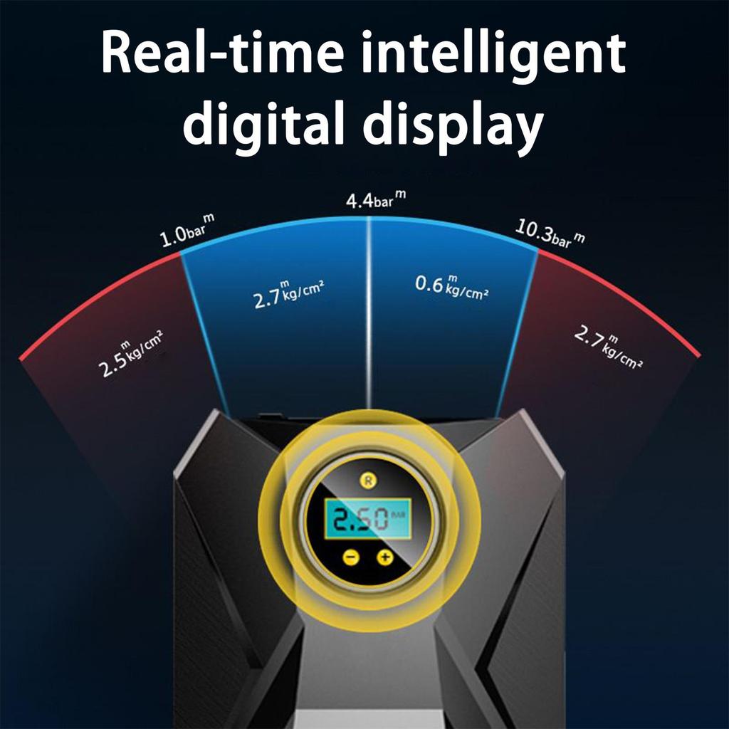 Tire Inflator Portable Tire Inflator For Car 12v Digital Display Electric Pressure Gauge For Automotive Bicycle Truck Motorcycle