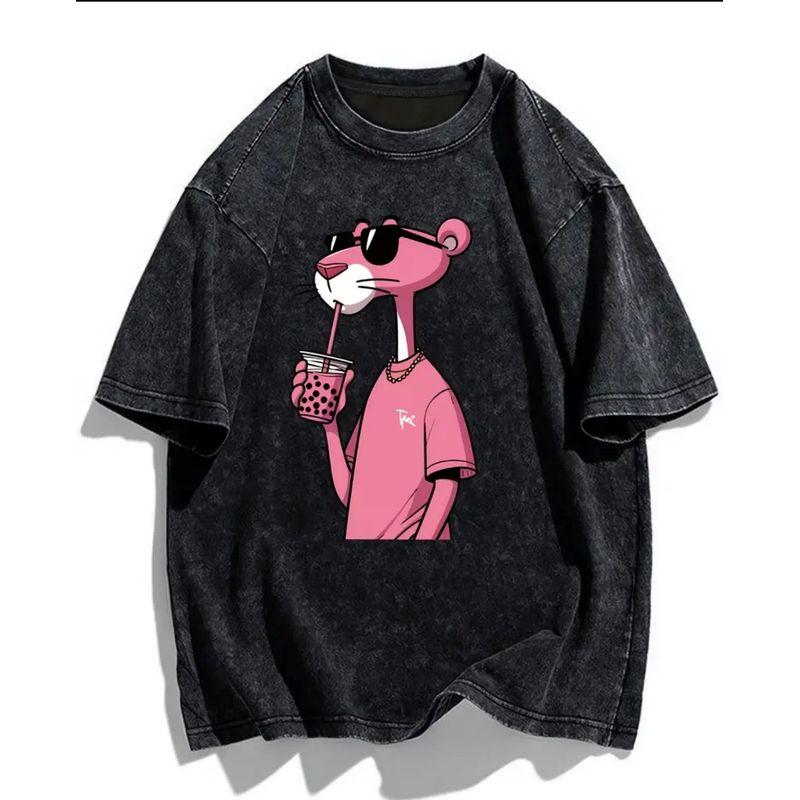 European and American New Fashion Casual Washed Old Loose Cotton T-shirt Top Printed Cotton T-shirt