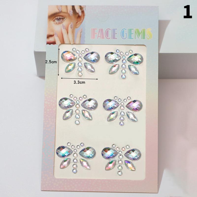 Eyebrow Tattoo Sticker Glitter Eyeliner Eyebrow Makeup Face Eyes Diamond Temporary Tattoo Rock  3D Eyeliner Stickers