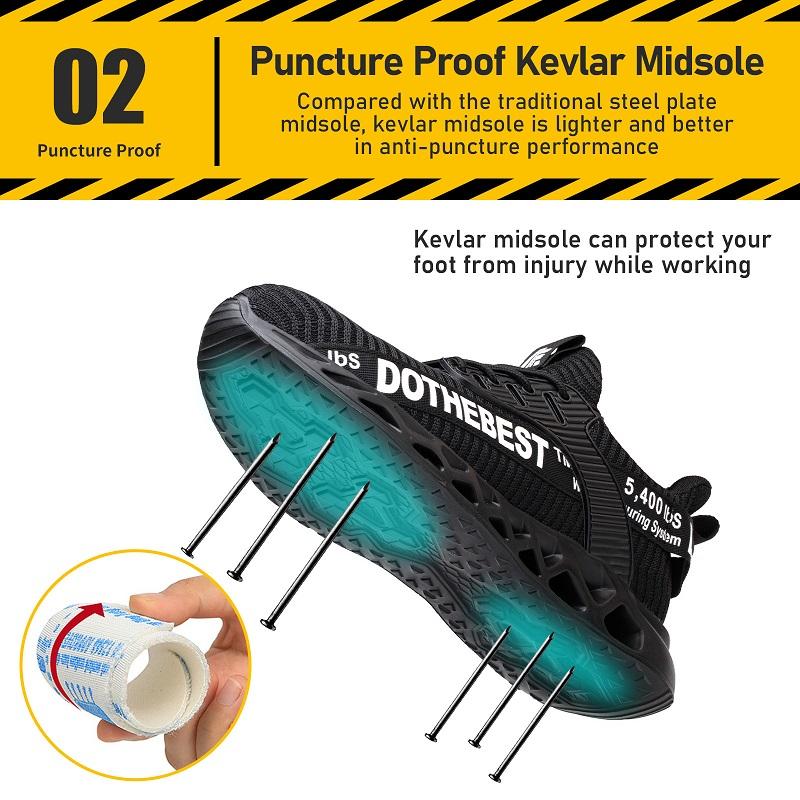 Scarpe antinfortunistiche antiperforazione con puntale in acciaio Scarpe da lavoro Uomo Donna Stivali da lavoro di sicurezza leggeri Traspiranti Scarpe di sicurezza sportive Unise