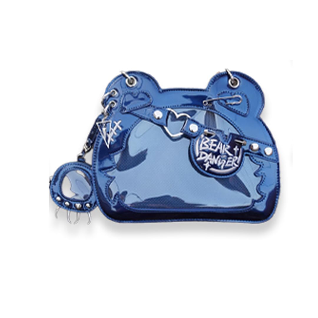

Morning Glory Landmine Bear Ita Bag with Button Badge Case/Navy, Otaku Goods, g.trigger Ita Bag, Clear Bag [Parallel Import]