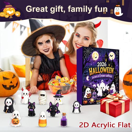 Partyzubehör für Feiertage Weihnachten Adventskalender 2026, 24 Tage Countdown mit Acryl-Feiertags-Überraschungs-Hängeornamenten, Sammlergeschenke Zuhause
