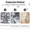 DIY Pearl Art Painting Majestic Lion Handmade Craft Modern Wall Decor Leisure Relax Activity Nice Gift for Novice Art Practitioners Home