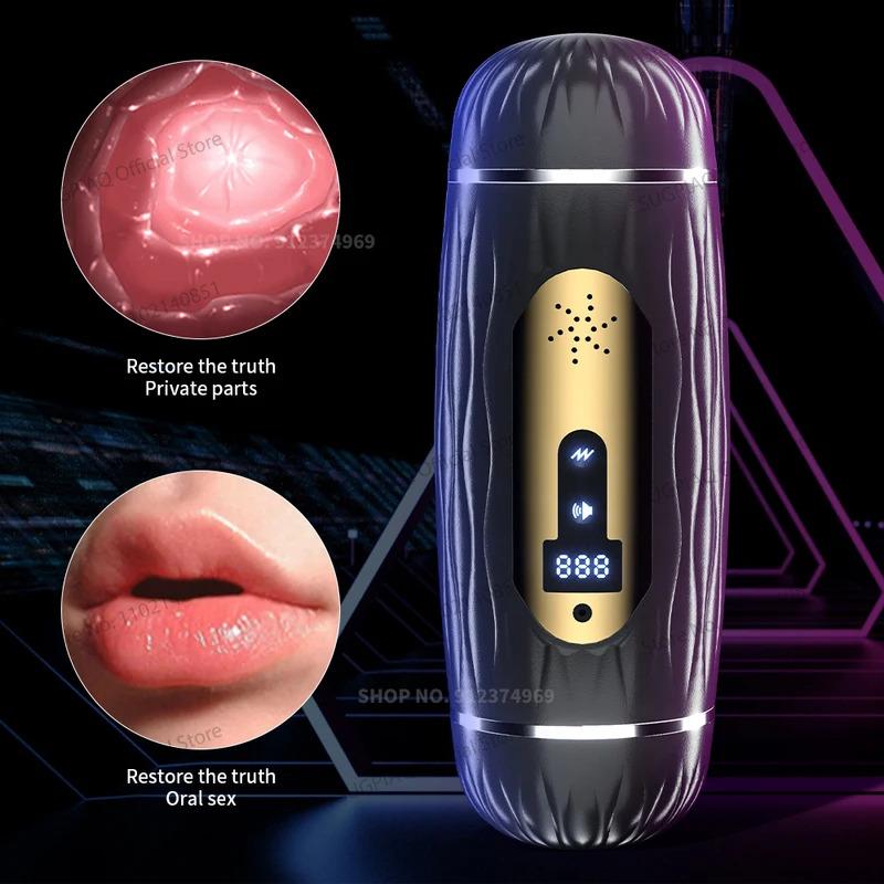 Automatic Male Masturbator Cup For Men Sex Toy 10 Vibrating Electric Pocket Pussy Stroker Vibrator Penis Stimulation Sex Machine