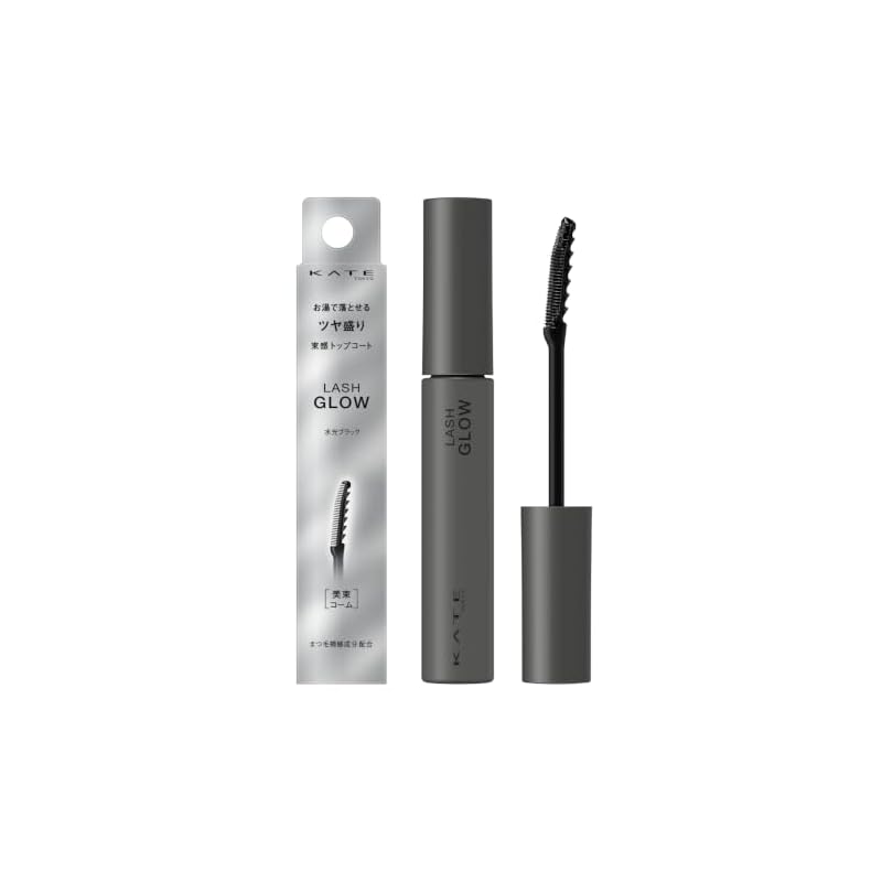 KATE Lash Glow Watery Black Glossy, Bouncy Top Coat, Easily Removes with Warm Water
