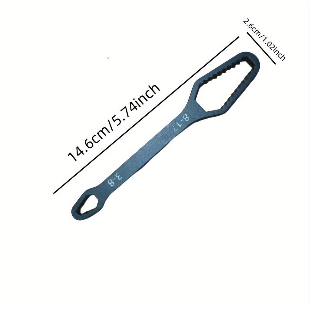 1pc Universal Self-Adjusting Multi-Function Wrench, Mechanical Hand Tool Double-End Spanner for Car, Bicycle, and Home Repair - 3-17mm Grip Range