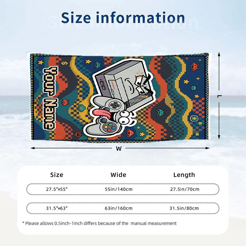 Adventure Journey Theme Beach Towel Personalized Custom Name & Text Soft Quick Dry Beach Towel for Swimming Travel
