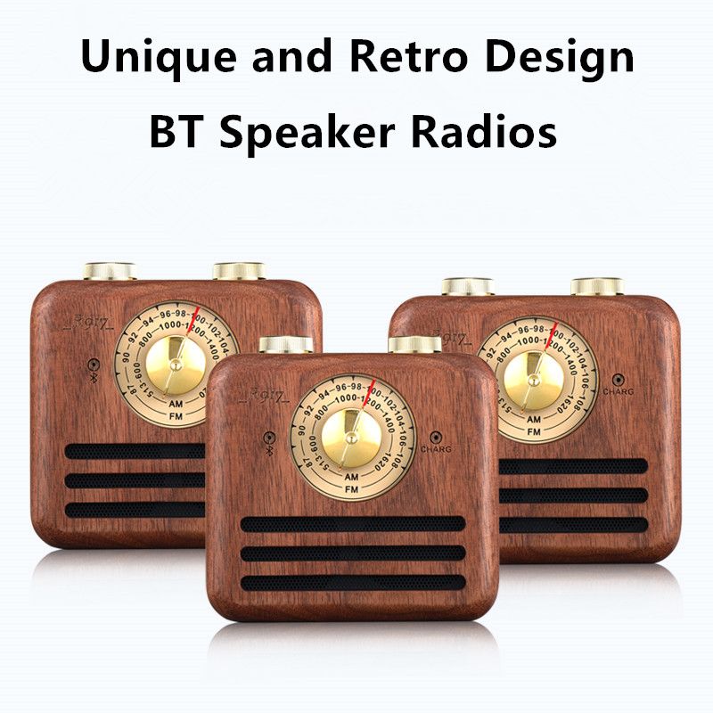 Retro Design Bluetooth Speaker with FM-Radio R917-A Light Brown