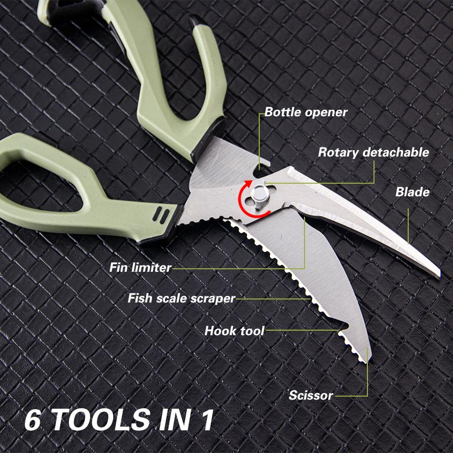 Multi-Function Camping Scissors - Detachable Kitchen Scissors with Non-Slip Grip & Protective Sheath, Perfect for Outdoor Activi