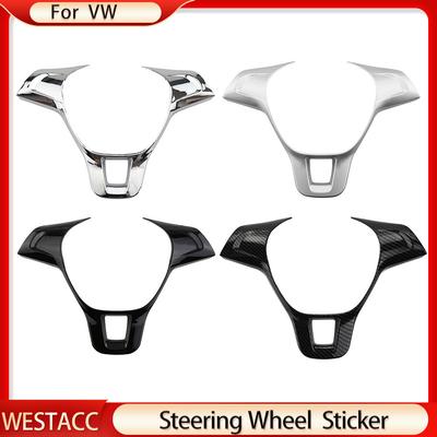 ABS Chrome Car Steering Wheel Cover Sticker Trim for Golf 7 GTI MK7 Jetta MK6 2015- Polo 2017-