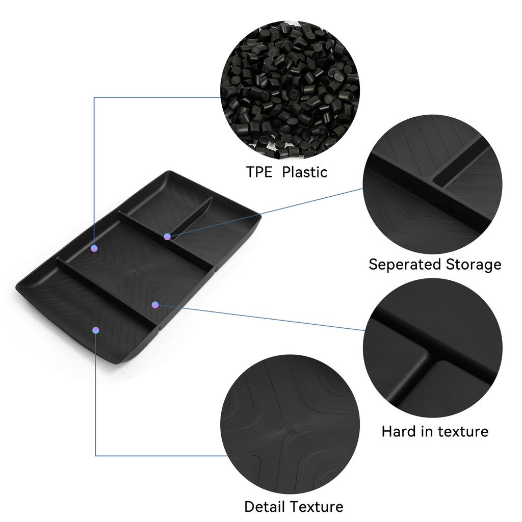 for Honda Prologue/Acura ZDX 2026 TPE Center Console Lower Layer Storage Box Organizer Tray Car Interior Accessories Black