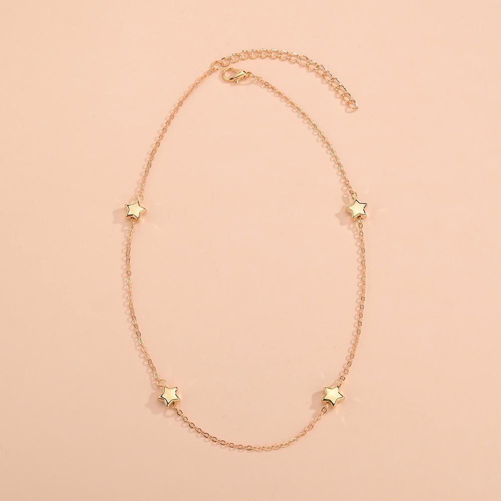 Simple Star Metal Adjustable Clavicle Chain Ladies Necklace