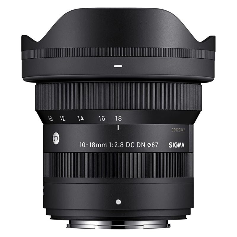 Sigma DC DN lens for Canon RF mirrorless 10-18mm F2.8 mount, zoom, wide-angle, APS-C camera, Contemporary.