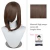 40cm Anime Synthetic White Purple Cosplay Wigs Short Green Hair Straight Silver Wig Pink Hairpiece Short Wig with Bangs