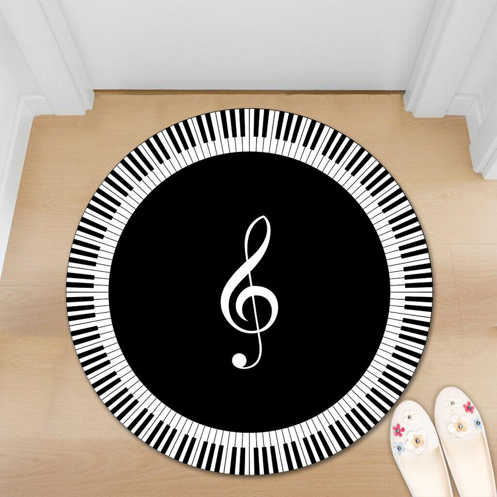 Guitar Music Non-slip Round Soft Area Rug Floor Carpet Door Mat Home Decor