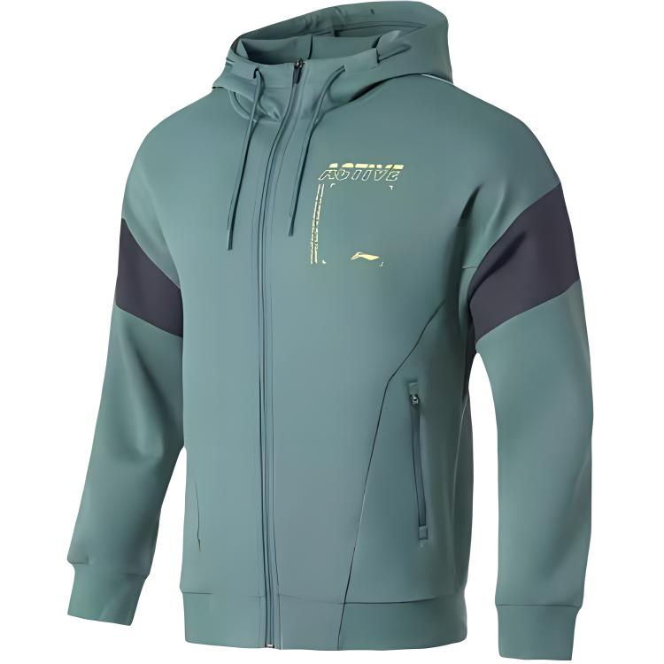 Li-Ning Men s BADFIVE Series Loose Zip Hooded Sweatshirt Dark Gray AWDQ715-4 L