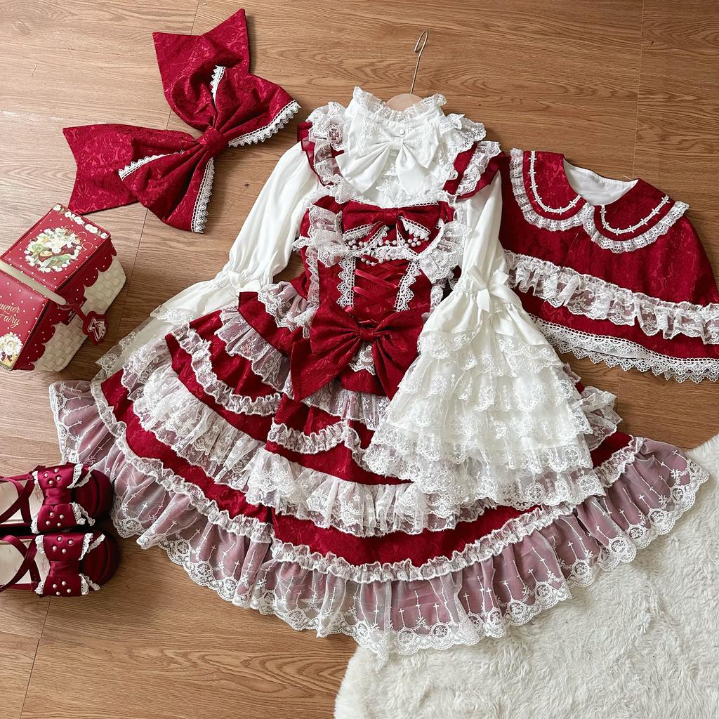 Original Design Korean Girl Lolita Dress Elegant Floral Wedding Gown Women's Strapless Gown Preorder Exquisite Fashionable