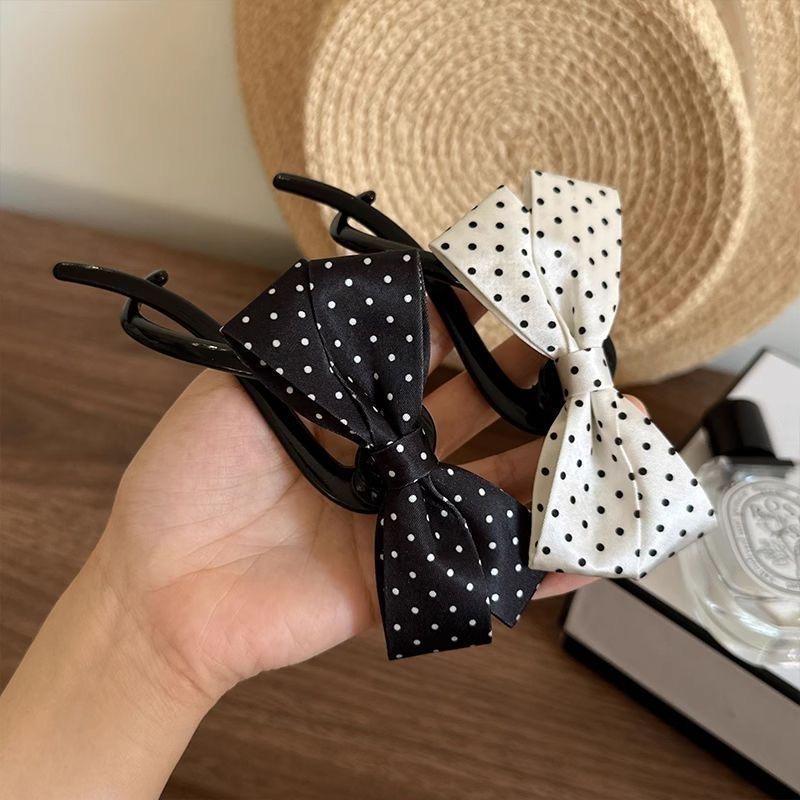 Elegant Dot Bow Hair Clips for Girls Satin Twist Hairpins Hairgrip Korea Back of Headwear Barrettes Women Hair Accessories
