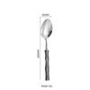 304 Stainless Steel Gold Cutlery Set with Violet Acrylic Bamboo Joint Handles: Includes Knife, Fork, and Spoon for Hotel Light Luxury Use.
