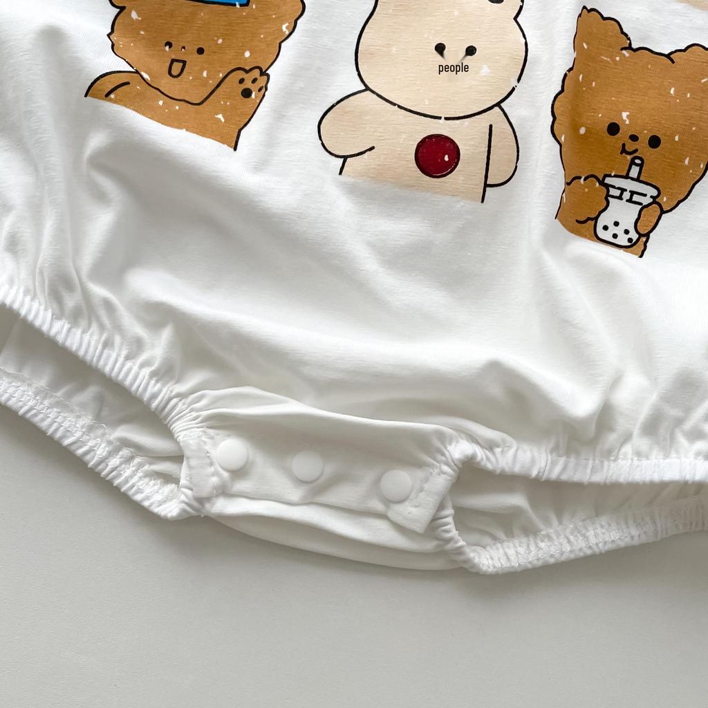 Unisex Baby Summer Cotton Onesie - Korean Style Breathable Jumpsuit Diaper Cover