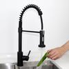Nickel/Black 304 Stainless Steel Pull-out Kitchen Sink Faucet Deck Mounted 360° Rotation Stream Sprayer Nozzle Kitchen Sink Tap