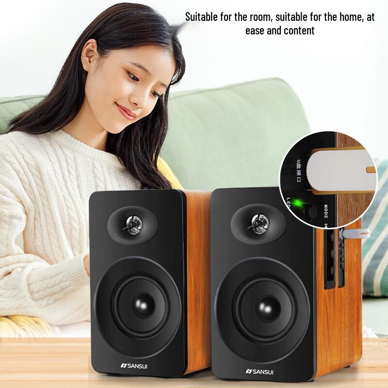 SANSUI GS-6000 2.0 Wireless Desktop Speakers CN Plug (adapter Included)