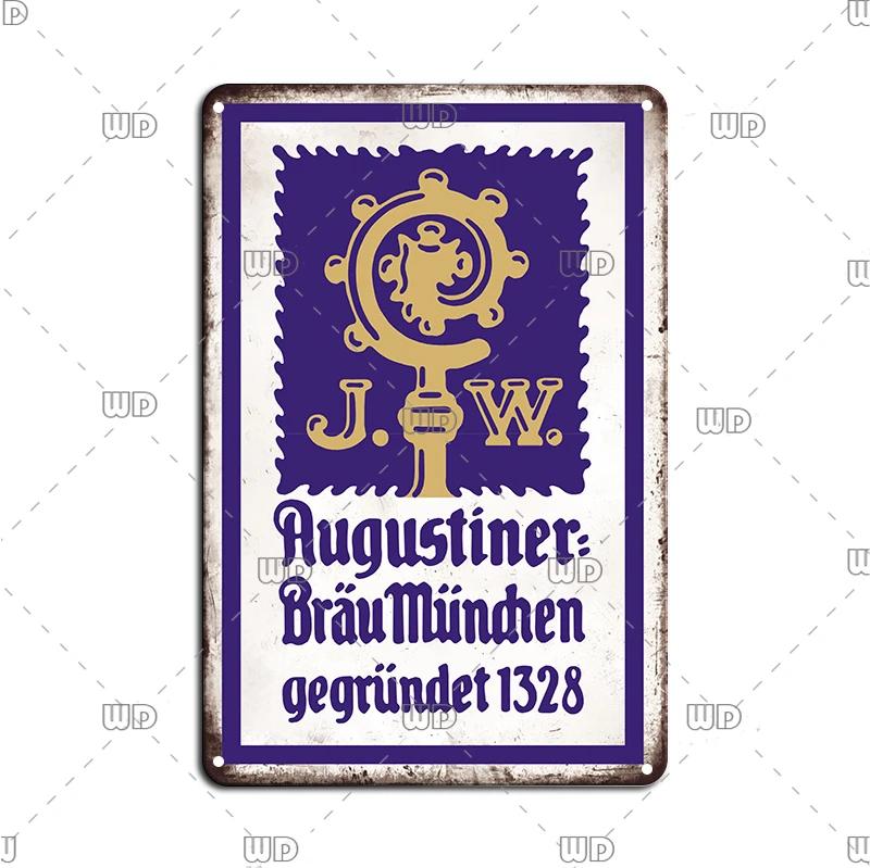 Retro Vintage Germany Paulaner Beer Tin Sign Decorative Plaque Plate Bar Pub Man Cave Kitchen Club Bar Wall Home Decor