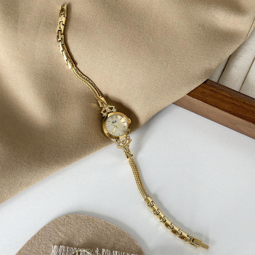 Vintage Gouden Dameshorloge Collectie Retro Rechthoekig Ovaal Wijzerplaat Luxe Metalen Armband Quartz Polshorloge Elegante Jurk Horloges