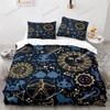 Sun and Moon Bedding Set King Queen Size Twelve Constellations Zodiac Comforter Cover Adults Astrology Polyester Duvet Cover