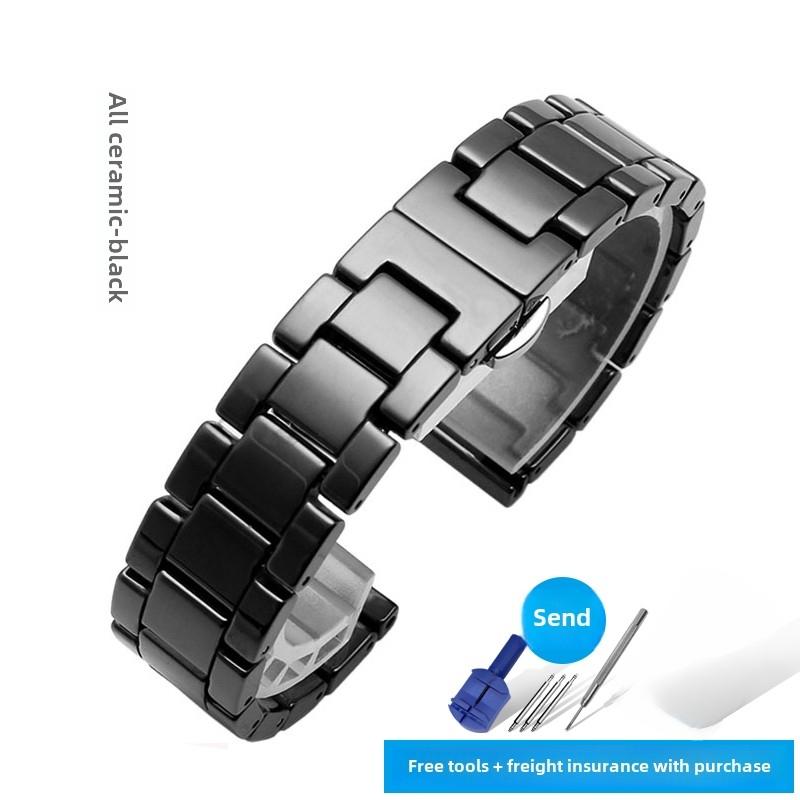Curea de ceas din ceramică aur roz la modă 12mm 14mm 16mm 17mm 18mm 20mm Bărbați Femei Universal Quick WatchBand Brățară din oțel inoxidabil