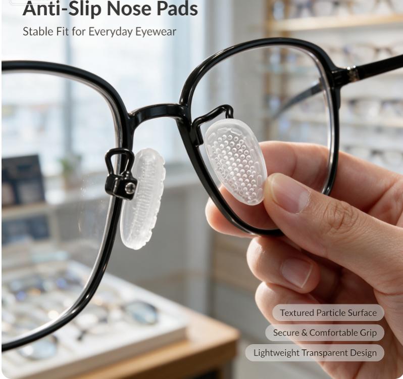 Screw-in Air Chamber Silicone Nose Pads Comfortable Anti-slip Oval for Daily Wear Glasses Sunglasses 10/50 Pairs
