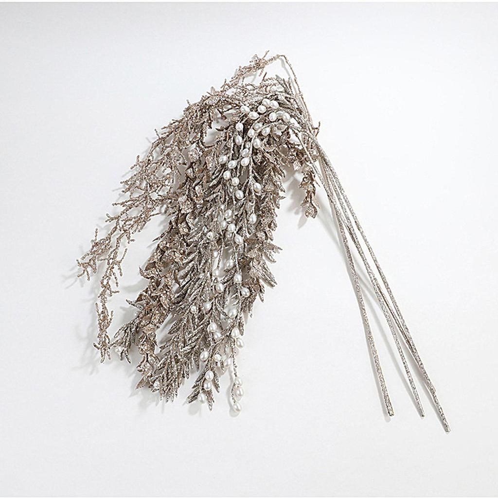 Christmas Tree Branches Stem Branches Glitter Garland Christmas Picks For Crafts For Indoor Holiday Winter Fall Mantle Outdoor