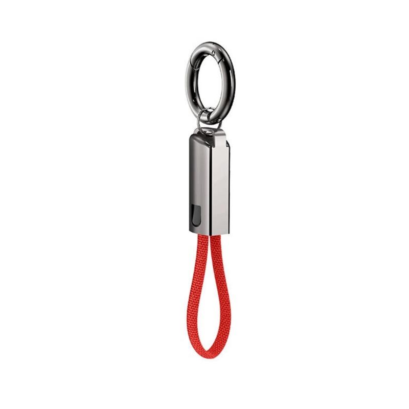 

PD65W Fast Charging USB Type C to Type C Cable 16CM Short with Optional Keychain Hook Zinc Alloy Durability