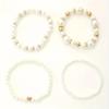 New 4 Pcs/Set Imitation Pearl Beaded Bracelets Set for Women  Gold Color Heart Big Pearl Bracelet Trendy Jewelry Gifts