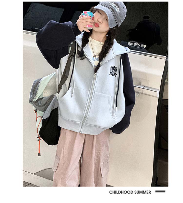 Girl's Super Beautiful Hooded Sweatshirt Cardigan Spring Outfit 2026 New Item, Chinese Children's Casual Jacket, Children's Korean Style Outfit