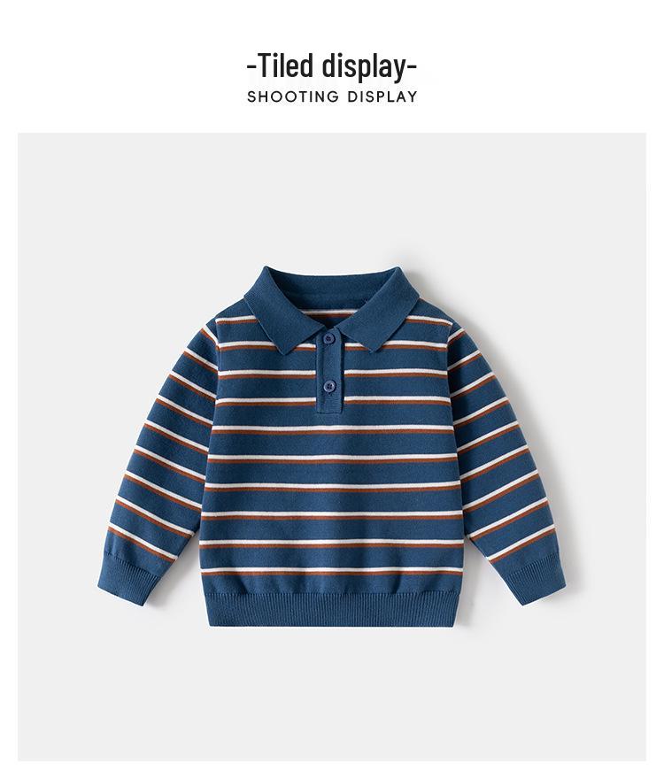 Korean-Style Polo Collar Preppy Knitwear for Children - New Spring Fashion, High-End Baby Loose Sweater