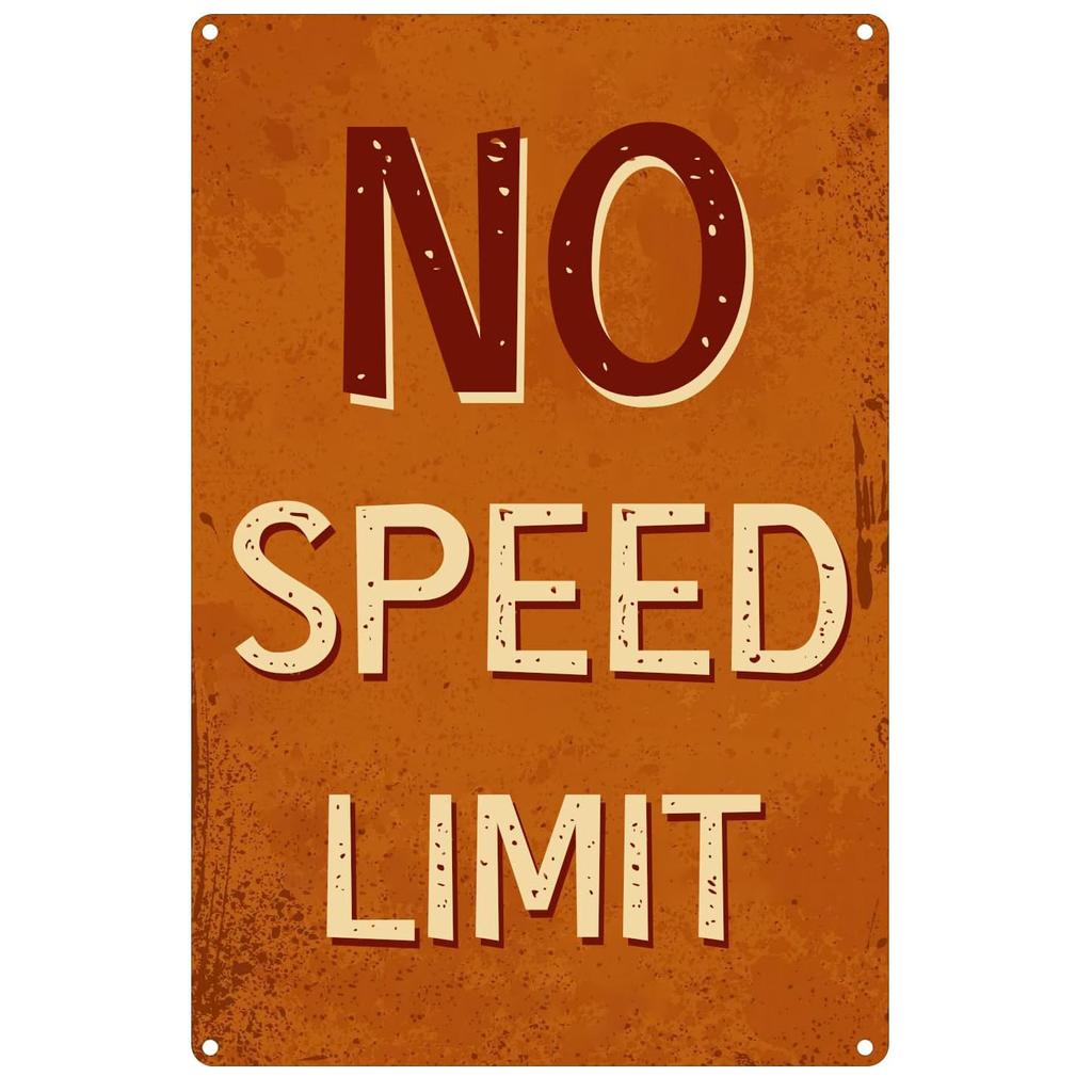 Vintage No Speed Limited Metal Tin Signs Posters Plate Wall Decor for Home Bars Garage Cafe Clubs Pubs Retro Posters Plaque