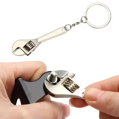 1pc Creative Tool Adjustable Wrench Spanner Key Chain, Metal Keychain For Men