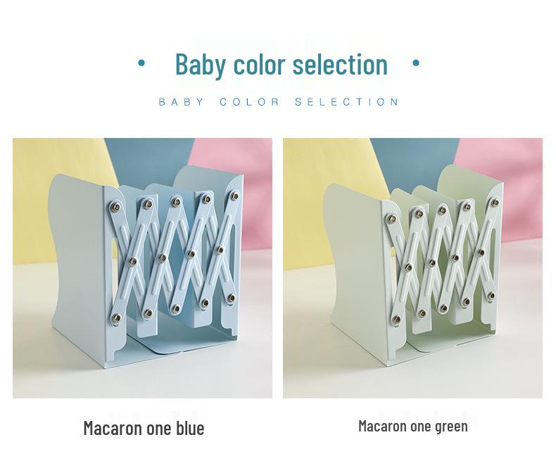 Kaba Bear Retractable Book Stand - Simple Iron Desktop Bookshelf with Macaron Colors