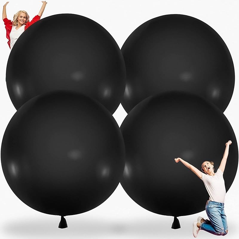 Karenhi 4 Pcs 72 Inch Giant Balloons Big Round Latex Jumbo Balloons Heavy Duty Inflatable Ball for Birthday Bridal Shower Party Decorations, Inflate