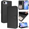 For iPhone 16e Wallet Case RFID Blocking Calf Texture Leather Stand Phone Cover with Strap