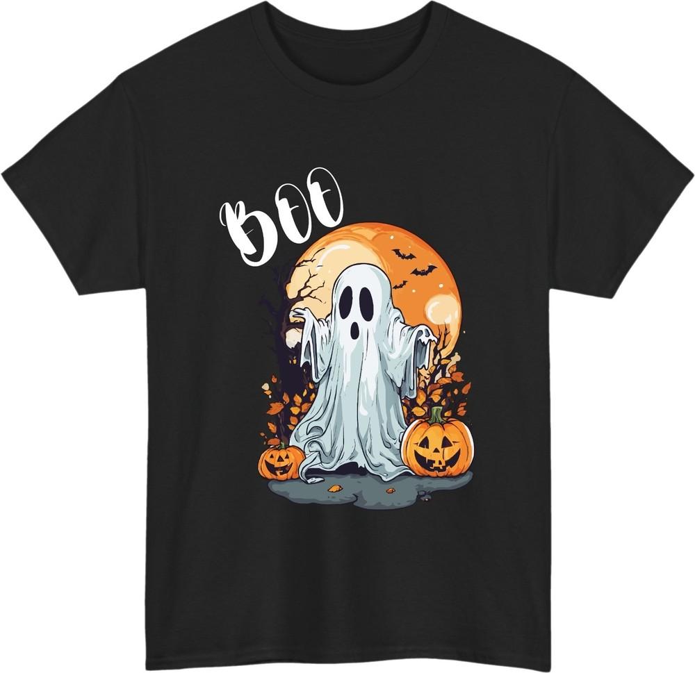 Vintage halloween boo unisex tshirt retro ghost spooky pumpkin meme tee gift