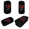 Korn Metal Pencil Case Rock Music Pen Holder Bags Girls Boys Large Storage Office Zipper Pencil Pouch