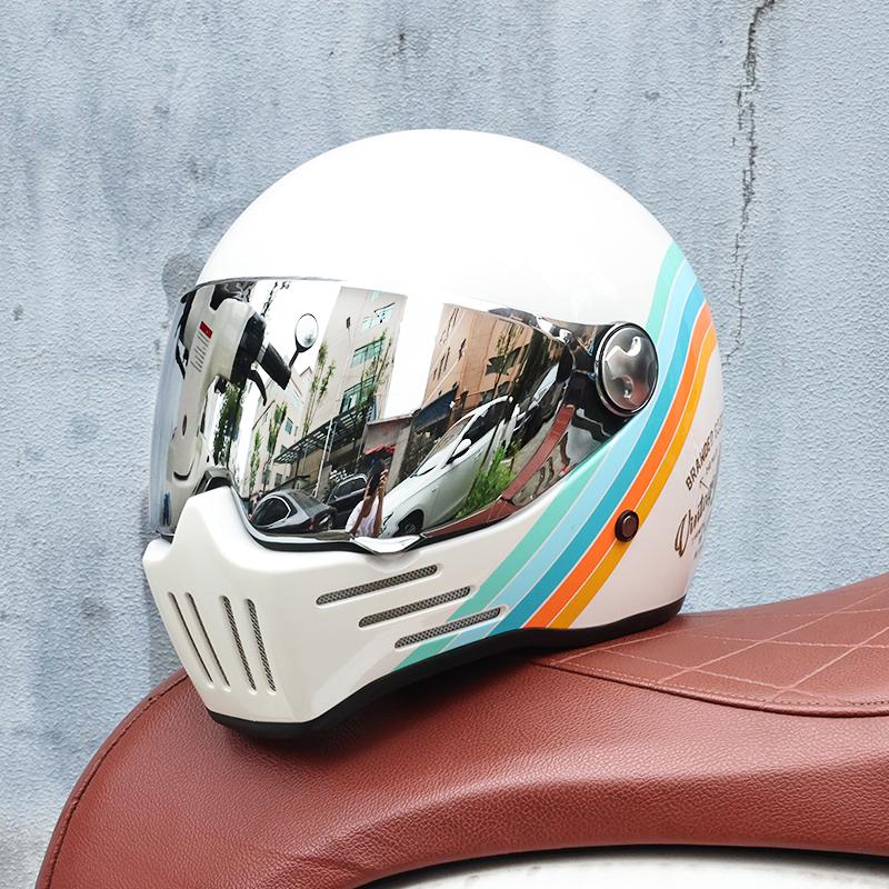 ORZ-728-Motorcycle Retro Cruise Helmet Fully Covered Personalized Pig Nose Full Helmet Casco Moto