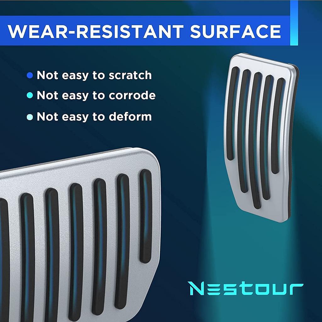 Nestour Tesla 2016-2025 Model 3 Model Y Foot Pedal Pad Replacement, Auto Aluminum Pedal